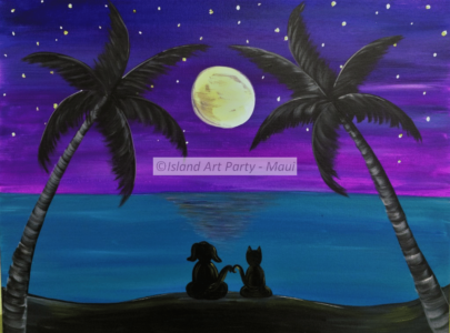 Tropical Night Painting Maui
