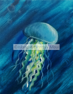 Blue Jellyfish Painting