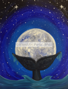 Whale Full Moon Painting Maui