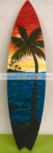 Maui Sunset Painting on Surfboard
