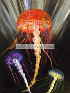 Three Jellyfish Painting Maui