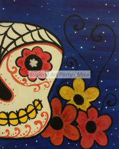Sugar Skull Holiday Painting Maui