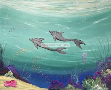 Two Dolphins Painting Maui