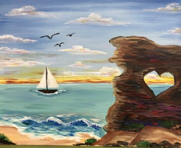 Sailboat and Shore Painting Maui
