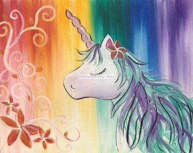 Rainbow Unicorn Painting Maui