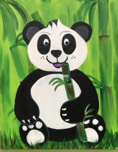 Cute Panda and Bamboo Painting