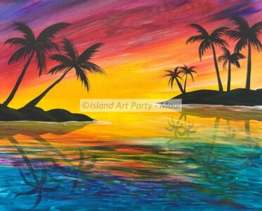 Sunset Reflections Painting Maui